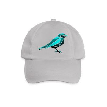 Spatz Vogel Origami Polygon - Baseballkappe - Grau - Vorne