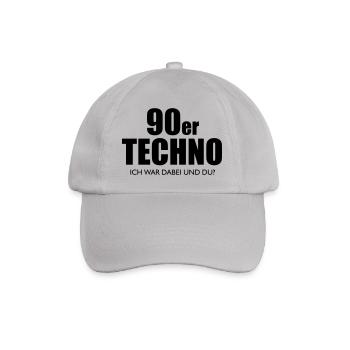 90er TECHNO - ich war dabei und du? - Baseballkappe - Grau - Vorne
