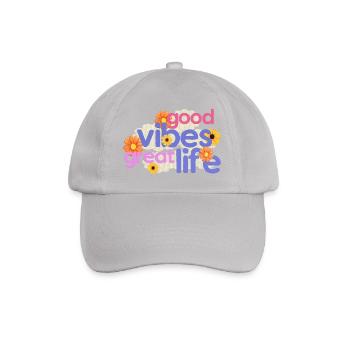 vibes great life - motivationsspruch - Baseballkappe - Grau - Vorne