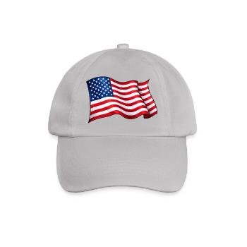 USA Flag Wave Motif - Baseball Cap - grey - Front