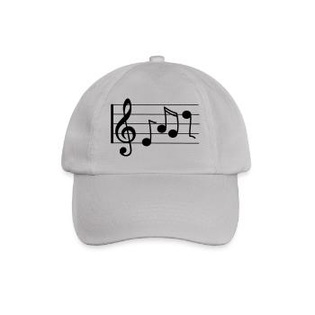 Treble staff with notes - Baseball Cap - grey - Front