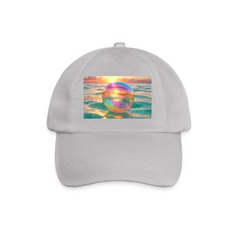 Pastelltraum: Seifenblase & Sonnenuntergang - Baseballkappe - Grau - Vorne