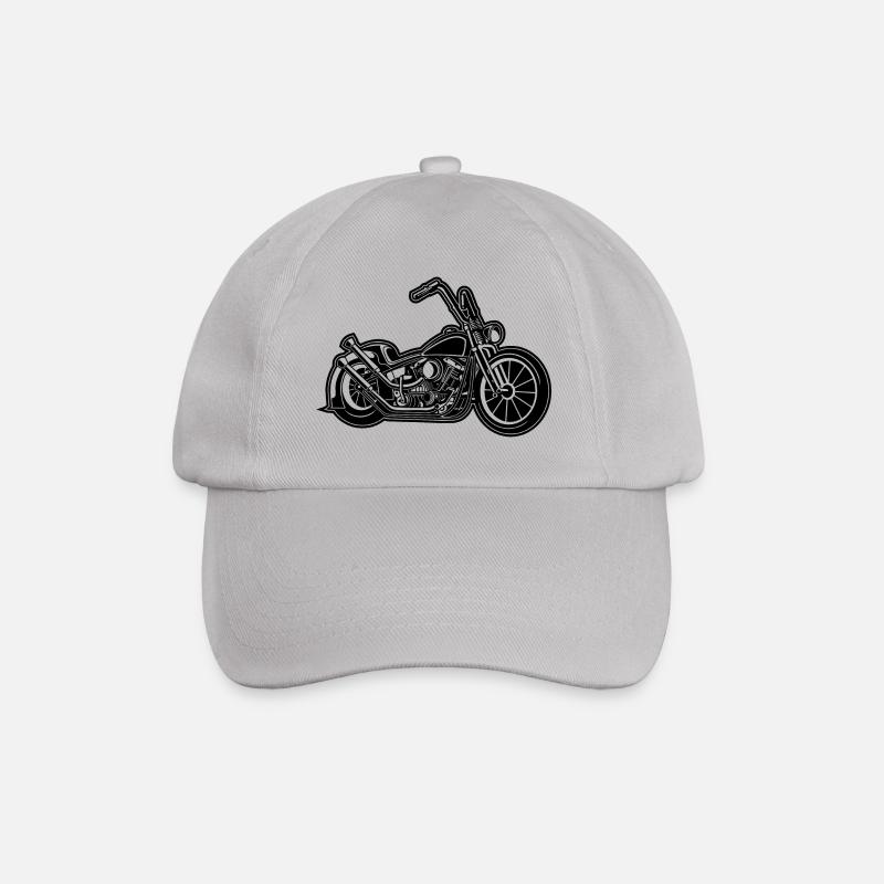 Chopper / Bobber Motorrad 02 schwarz - Baseballkappe - Grau