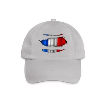 France flag torn 017 - Baseball Cap - grey - Front