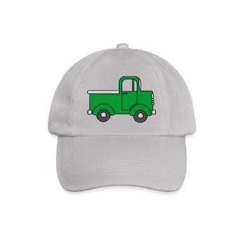 Cheerful truck green, toy car - Baseball Cap - grey - Front