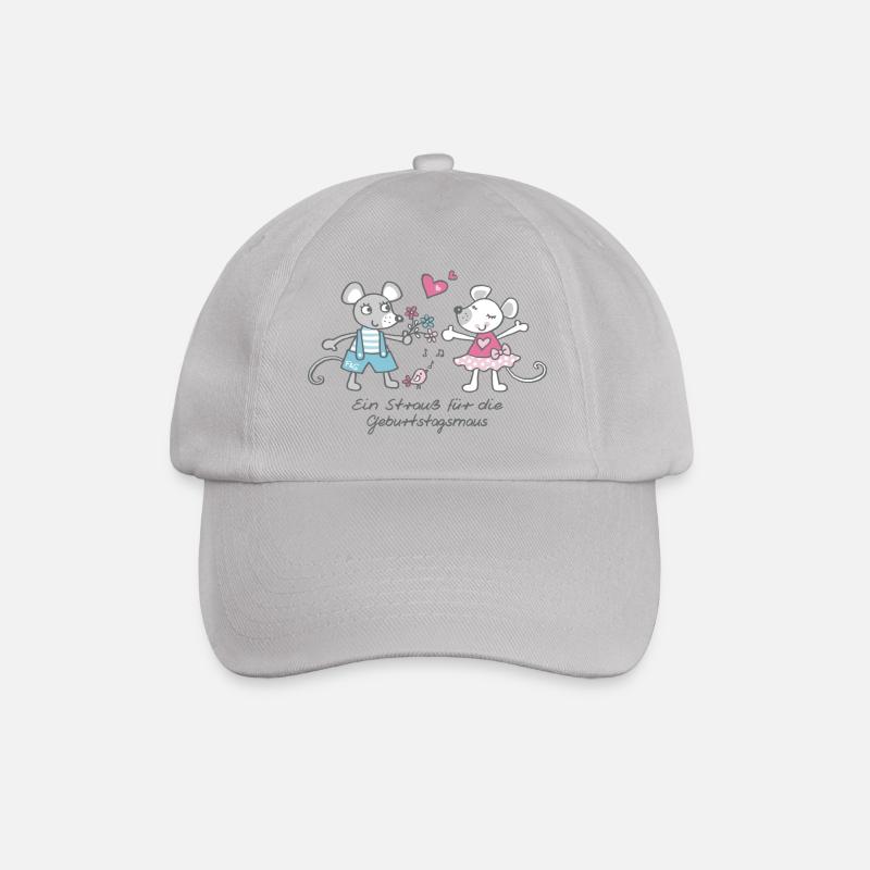 Birthday Mouse - Baseball Cap - grey