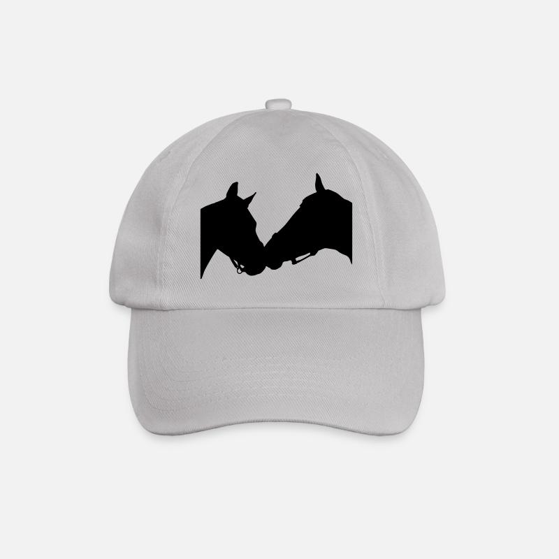 Pferde Silhouette - Baseballkappe - Grau
