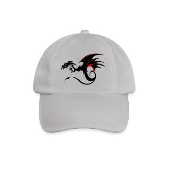 dragon tribal tattoo shape 20049 x - Baseball Cap - grey - Front