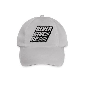 logo 3d streifen design never give up niemals aufg - Baseballkappe - Grau - Vorne