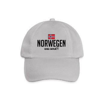 Norwegen was sonst Spruch Skandinavien Urlaub - Baseballkappe - Grau - Vorne