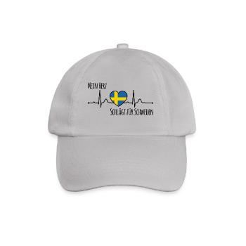 My heart beats for Sweden Scandinavia - Baseball Cap - grey - Front