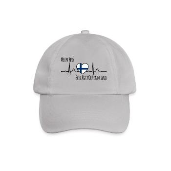 Mon cœur bat pour la Finlande Scandinavie - Casquette classique - bruyère - Devant