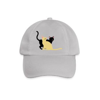 2 Katzen - Baseballkappe - Grau - Vorne