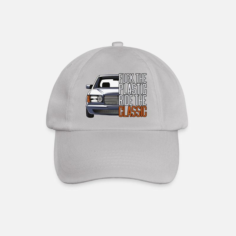 ftp style retro car classic silhouette - Baseballkappe - Grau