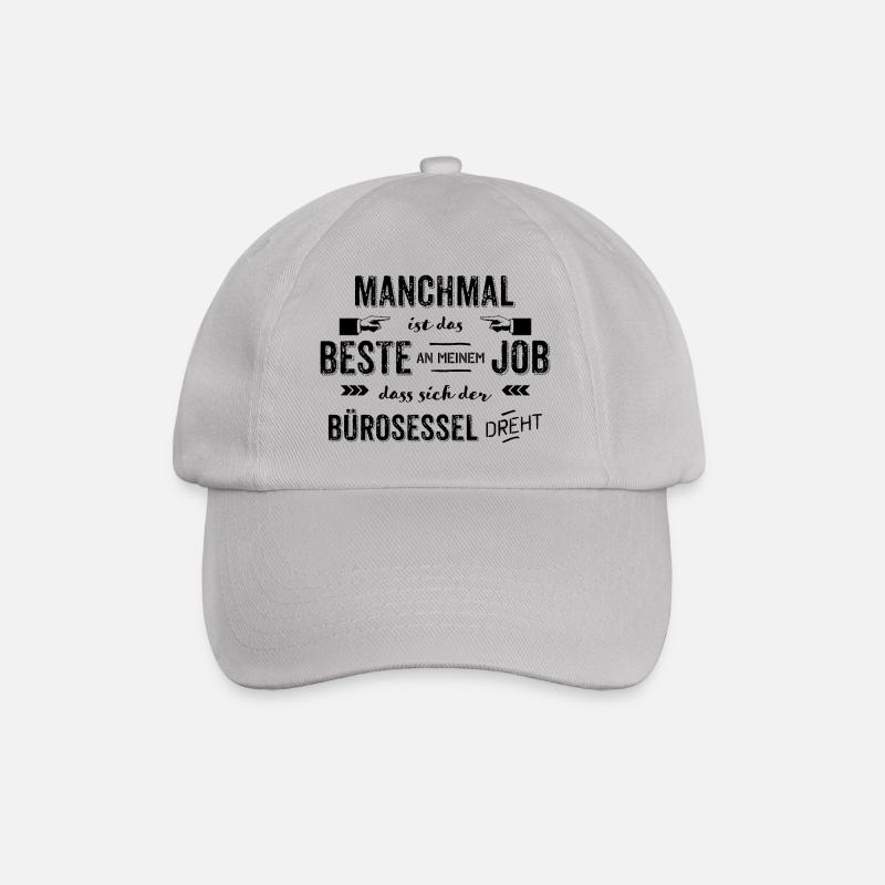Bürosessel dreht sich - Büro lustige Sprüche - Baseballkappe - Grau