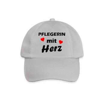 Pflegerin mit Herz - Baseballkappe - Grau - Vorne