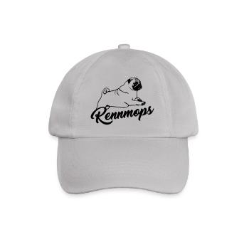 Rennmops - Mops - Sportmops - Baseballkappe - Grau - Vorne