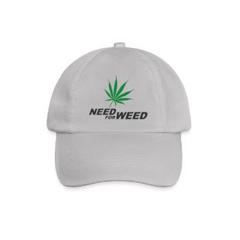 Need for Weed (Cannabis) - Baseballkappe - Grau - Vorne