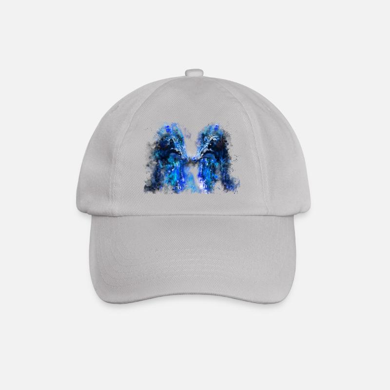 gxp woelfe hate monday splatter watercolor blue - Baseball Cap - grey
