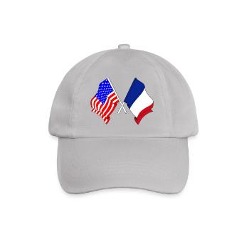 Flagge der Vereinigten Staaten USA und Flagge Frankreich - Baseballkappe - Grau - Vorne
