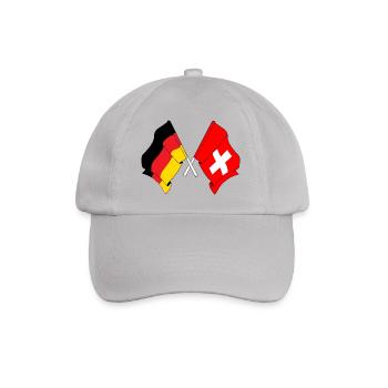 Flag of Germany and flag Switzerland - Baseball Cap - grey - Front