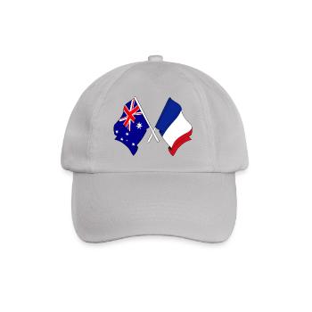 Flagge von Australien und Flagge von Frankreich - Baseballkappe - Grau - Vorne