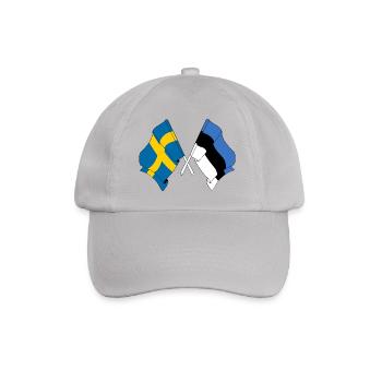 Flagge Schweden, Flagge Estland - Baseballkappe - Grau - Vorne