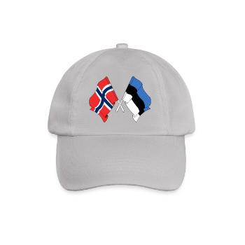 Flagge Norwegen, Flagge Estland - Baseballkappe - Grau - Vorne