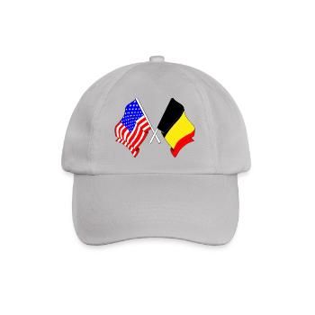 USA flag and Belgium flag - Baseball Cap - grey - Front