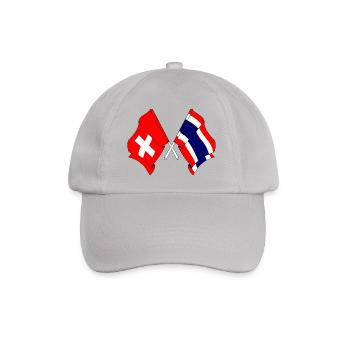 Flagge Schweiz Thailand - Baseballkappe - Grau - Vorne