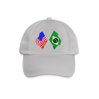 Flag USA and Brazil flag - Baseball Cap - grey - Front