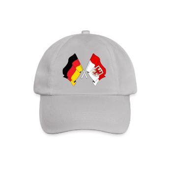 Flagge Deutschland, Brandenburg gekreuzt - Baseballkappe - Grau - Vorne