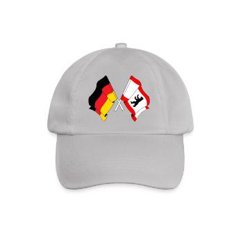 Flagge Deutschland, Berlin - Baseballkappe - Grau - Vorne