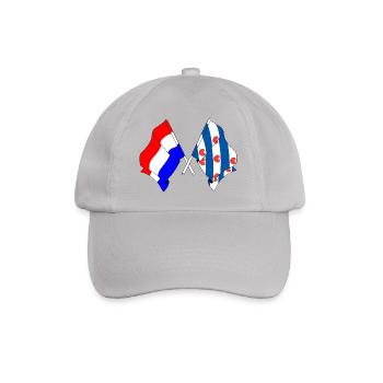 Flagge der Niederlande, Friesland gekreuzt - Baseballkappe - Grau - Vorne