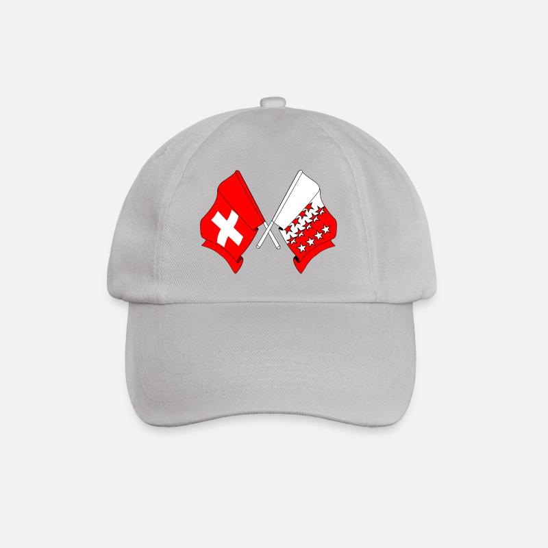 Drapeau de la Suisse et drapeau du Valais - Casquette classique - bruyère
