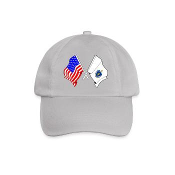 USA and state of Massachusetts flag crossed - Baseball Cap - grey - Front