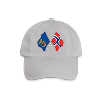 Zwei Flaggen gekreuzt von Oslo und Flagge Norwegen - Baseballkappe - Grau - Vorne