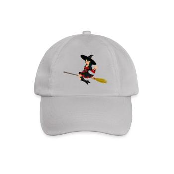 Witch on broom - Baseball Cap - grey - Front