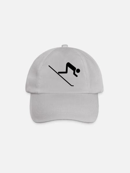 ski-run icon - Baseball Cap - grey