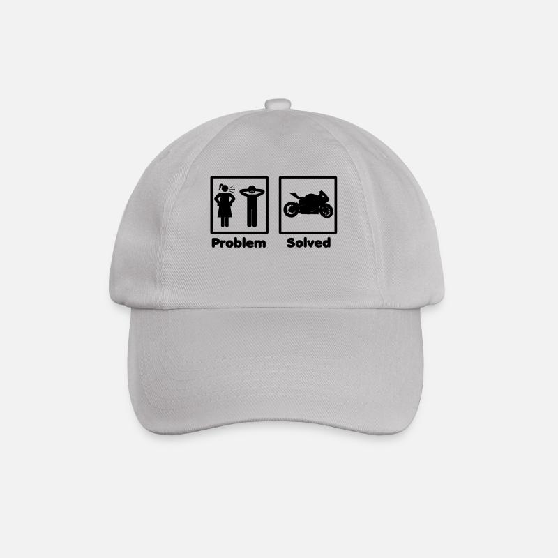 problem solved motorcycle bike - Baseball Cap - grey