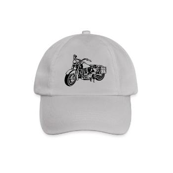 Chopper motorcycle 10_black - Baseball Cap - grey - Front