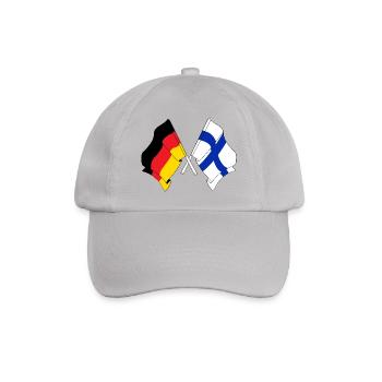Two flags crossed of Germany, flag Finland - Baseball Cap - grey - Front