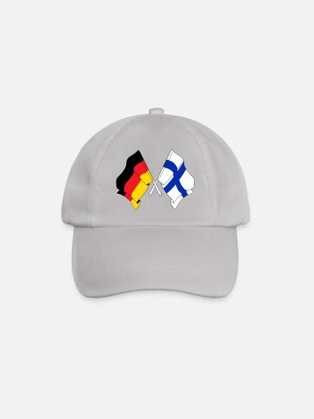 Zwei gekreuzte Flaggen Deutschlands, Flagge Finnland - Baseballkappe - Grau