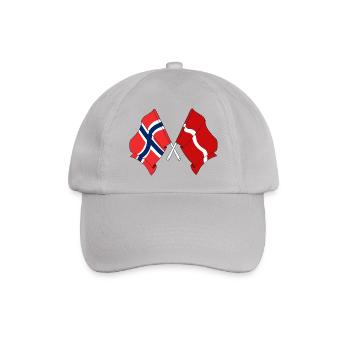 Flagge Norwegen, Flagge Lettland - Baseballkappe - Grau - Vorne