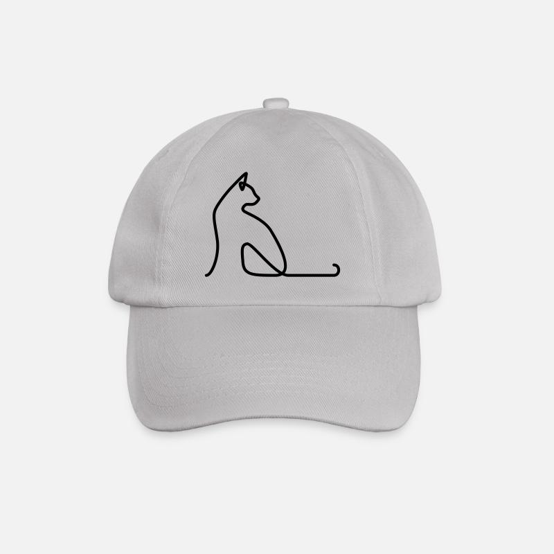 Katze 02 - Baseballkappe - Grau