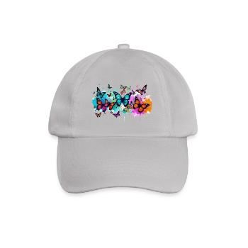 schmetterling,bunt,blumen,graffiti - Baseballkappe - Grau - Vorne