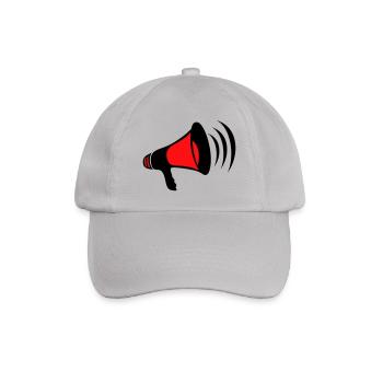 mega, megaphone, megaphone, demonstrate, call, cry - Baseball Cap - grey - Front