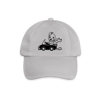 Der Cabrio-Fahrer - Baseballkappe - Grau - Vorne