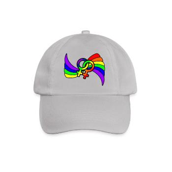 Regenbogen lesbies stolzes Logo - Baseballkappe - Grau - Vorne