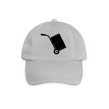 Trolley mover with two boxes - Baseball Cap - grey - Front